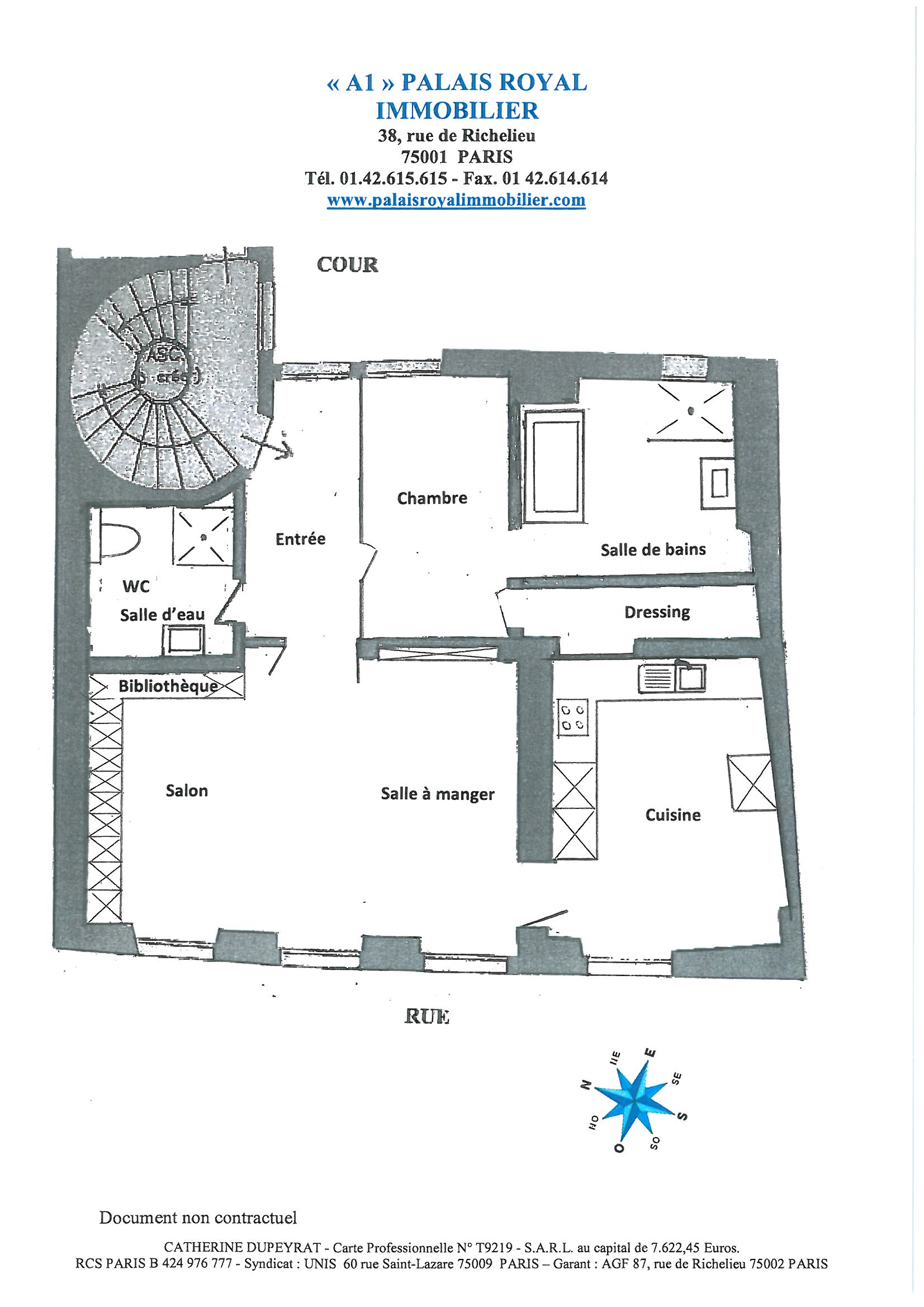 PARIS 2ÈME - LOCATION MEUBLÉE
Entre PL.des VICTOIRES et MONTORGUEIL 
APPARTEMENT 2/3 PIÈCES
 - Plan