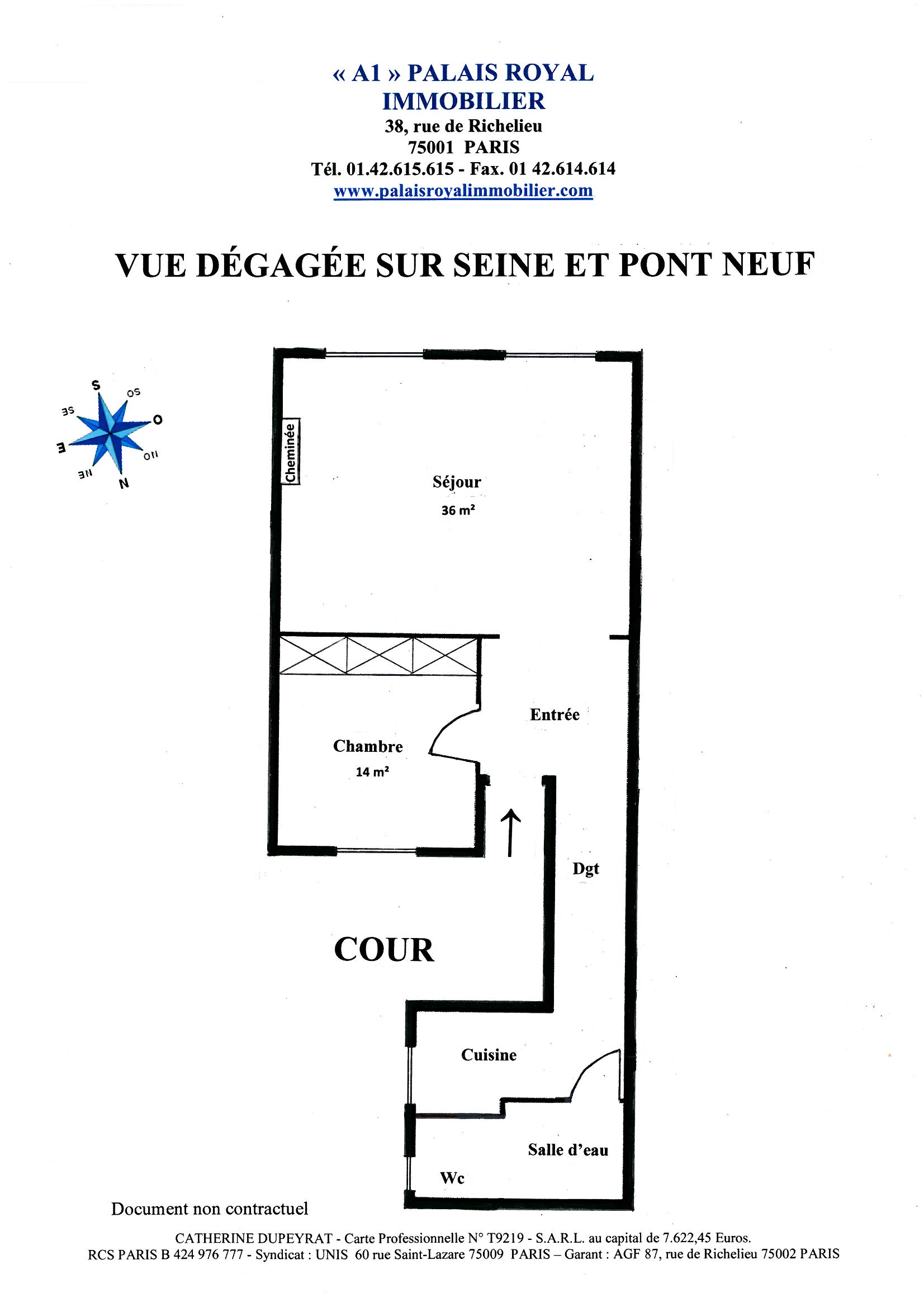 DÉJÀ LOUÉ 
PARIS 1ER – VUE EXCEPTIONNELLE
LOCATION MEUBLÉE 
PANORAMAS SUR SEINE ET PONT NEUF
IMMEUBLE ANCIEN
BEAU 2 PIÈCES - CACHET 
 - Plan