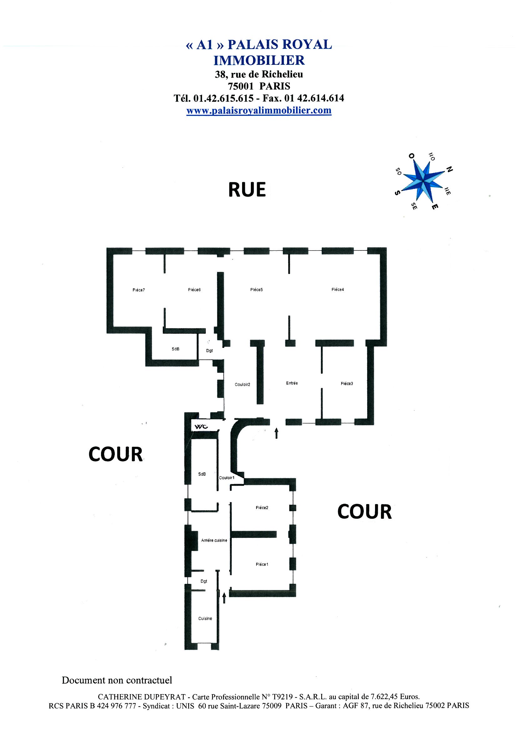 PARIS 1er (limite 8ème) - CONCORDE / SAINT-HONORÉ
LOCATION VIDE - RÉSIDENCE SECONDAIRE
BEL APPARTEMENT CLASSIQUE - 3e + ASCENSEUR
7 PIÈCES - 4/5 CHAMBRES - RÉNOVATION RÉCENTE - Plan
