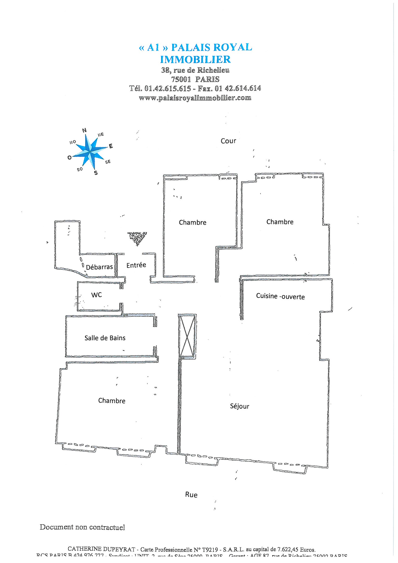 Paris 1er - Saint-honoré / Vendôme 
Dans bel Immeuble XVIIIe en pierre de taille Location vide - 4 pièces principales - 3 chambres Traversant - Prestations contemporaines - Plan
