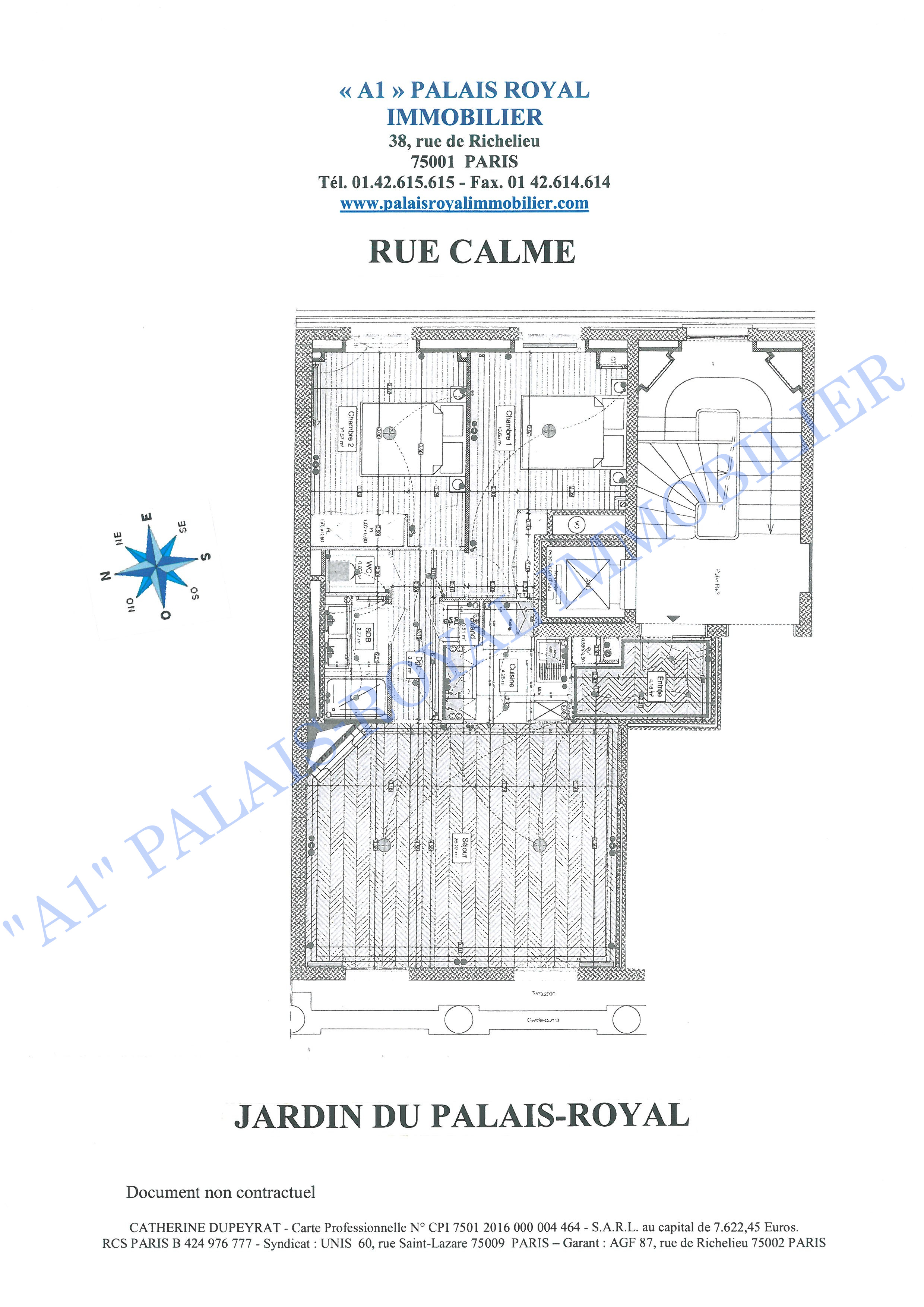 Paris 1er - Valois / Jardin du Palais-Royal
Location Vide - Résidence principale ou secondaire
Appartement 3 pièces - Traversant - 63 m² + balcon filant
Refait à neuf - Belles prestations - Plein Soleil - Plan