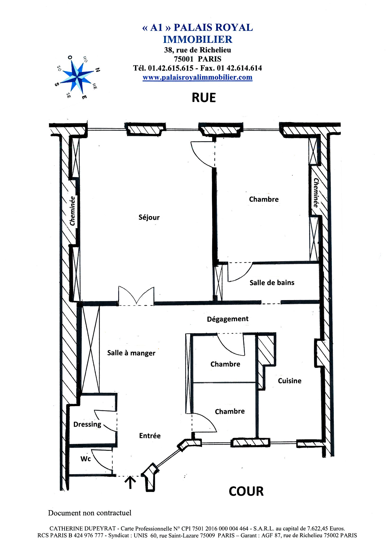 PARIS 2ÈME - PRÈS SQUARE LOUVOIS 
BEL IMMEUBLE XVIIIème SIÈCLE - ASCENSEUR
APPARTEMENT FAMILIAL ET TRAVERSANT 
4 PIÈCES - CHARME ANCIEN - BEAUX VOLUMES
 - Plan