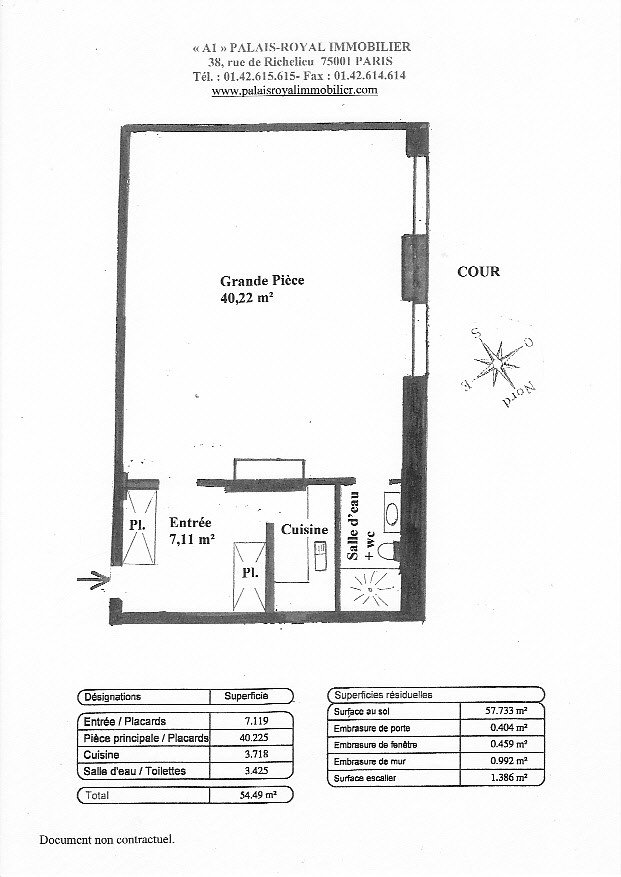 VENDU
PARIS 2EME
VENDÔME – RUE DE LA PAIX
IMMEUBLE TRÈS GRAND STANDING
BEAU VOLUME – IDÉAL PIED-À-TERRE - Plan