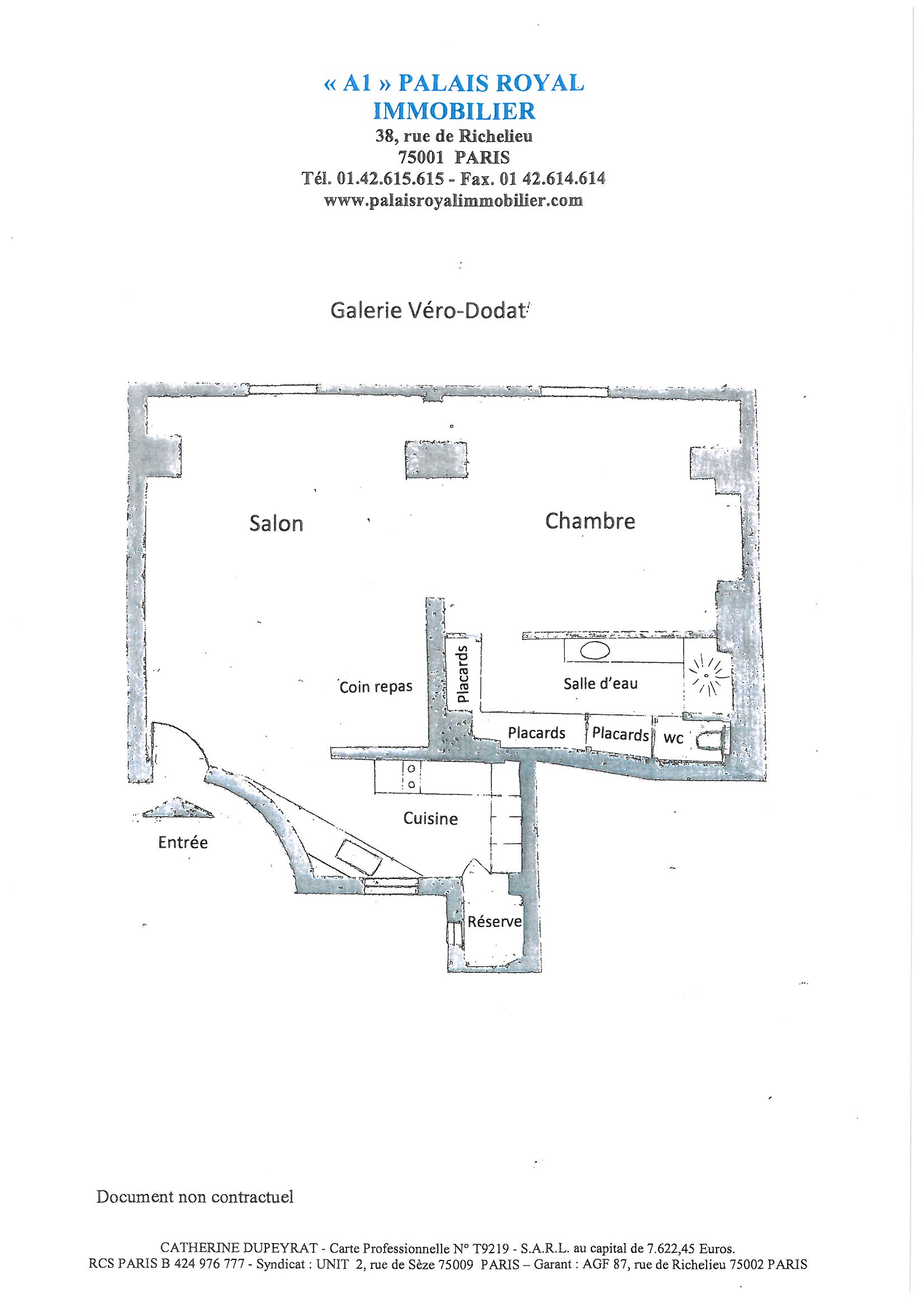 PARIS 1ER
LOUVRE DES ANTIQUAIRES 
GALERIE VÉRO-DODAT
APPARTEMENT RAFFINÉ 
 - Plan