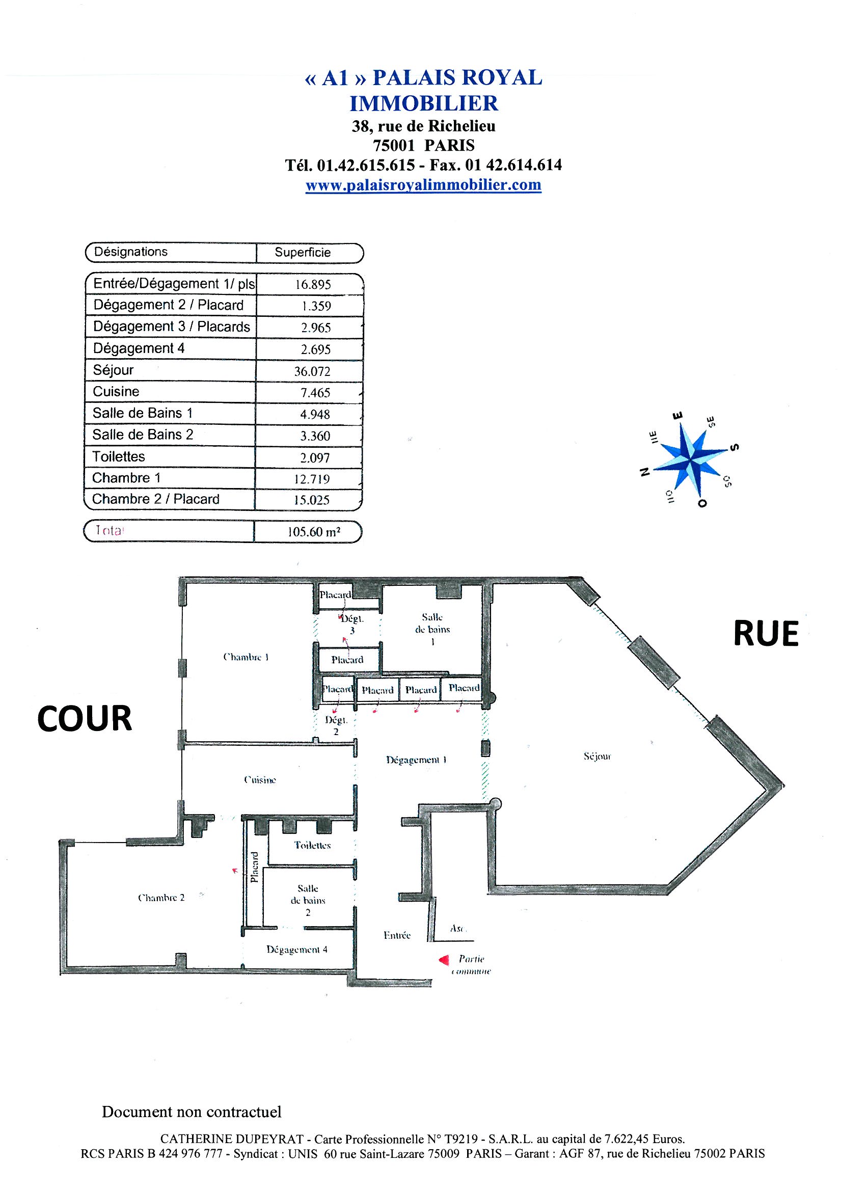 PARIS 2ème – VICTOIRES 
PRÈS PLACE DES PETITS PÈRES
BEL IMMEUBLE AVEC FAÇADE XVIIème 
ÉTAGE NOBLE - ASCENSEUR
3 PIÈCES – 102m² - BON PLAN
 - Plan