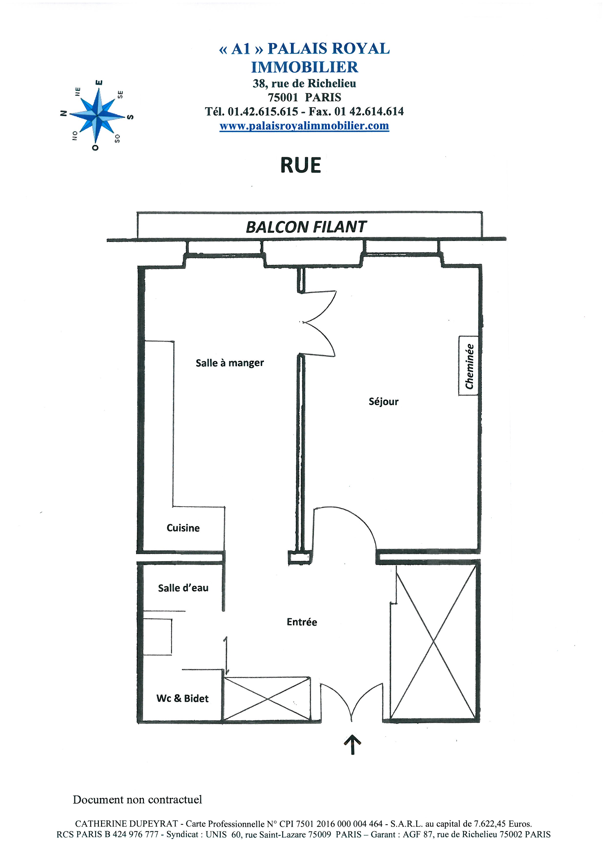 Paris 2ème - Quatre-Septembre / Place Gaillon
Charmant immeuble XVIIIème siècle en pierre   
À l’étage noble - Ascenseur - Balcon filant
51,45 m² Loi Carrez -  Prestations de qualité
Parquets - Moulures - Cheminée
 - Plan