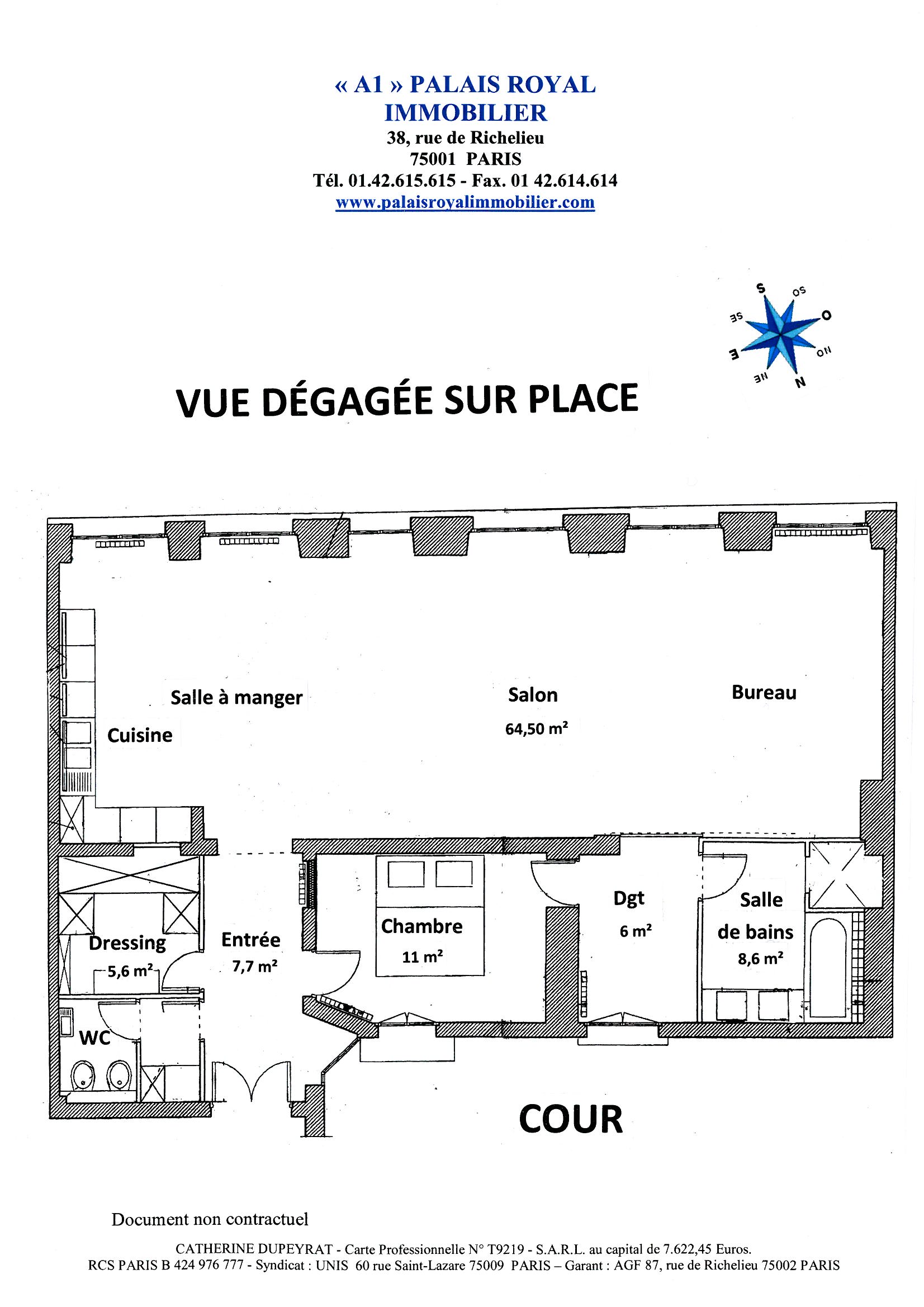 PARIS 1ER - EMPLACEMENT UNIQUE 
Immeuble XVIIIème Siècle - Ascenseur
APPARTEMENT ESPRIT LOFT     
TRIPLE RÉCEPTION PLEIN SUD 
VUE SUR VERDURE ET PLACE
9 FENÊTRES - HSP 3,60m 
 - Plan