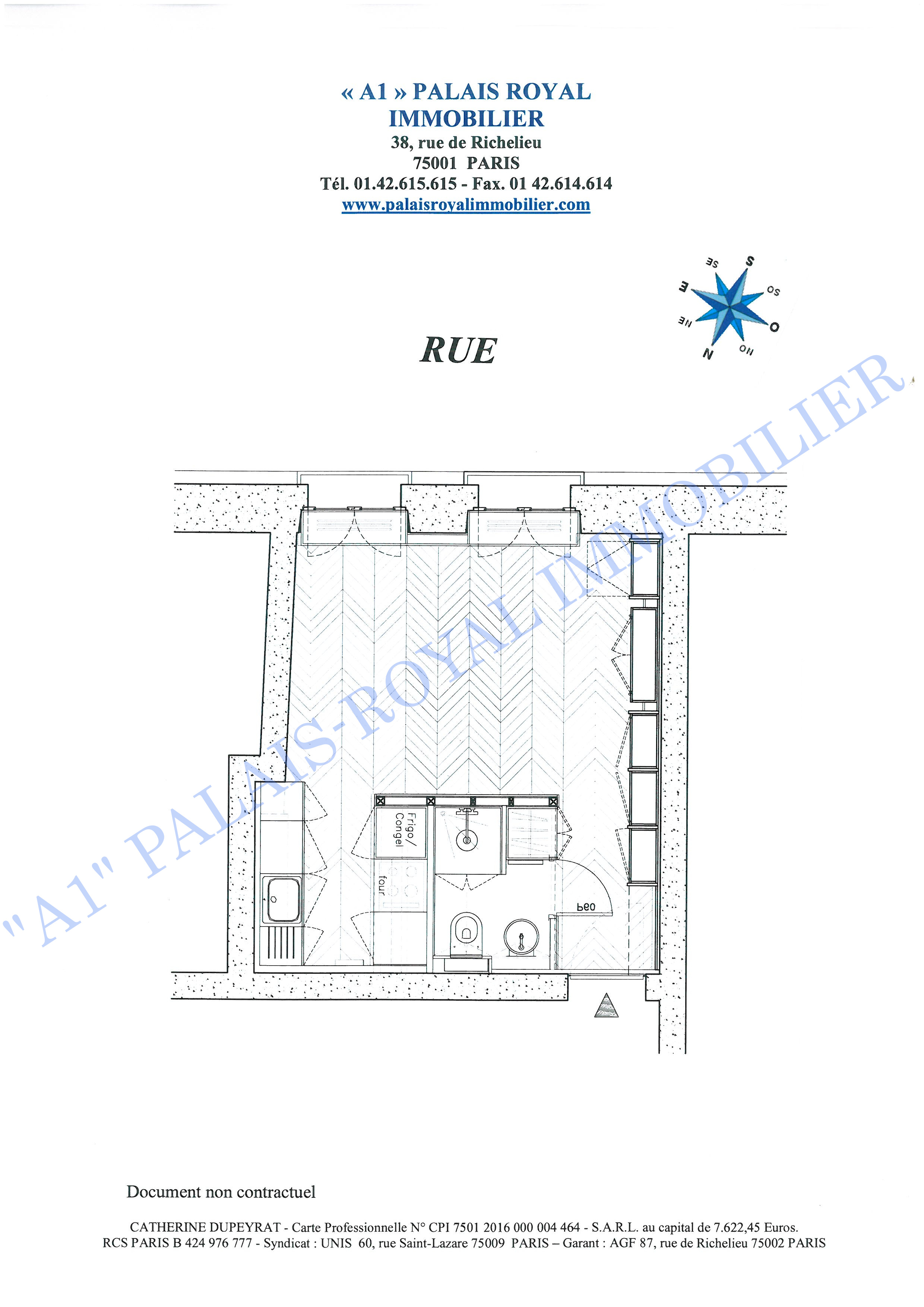 Paris 2ème – À proximité du quartier Montorgueil
Superbe studio - Rénovation par architecte
Étage noble - Hauteur sous plafond 3,30m - 
2 grandes fenêtres - Lumineux et ensoleillé - Parfait état  - Plan