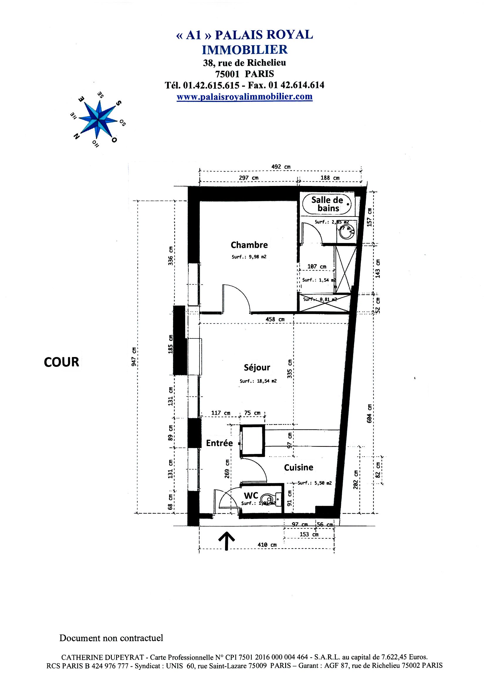 PARIS 1er – SAINT-HONORÉ / TUILERIES
ADRESSE DE PRESTIGE - IMMEUBLE XVIIème 
CHARMANT 2 PIÈCES EN PARFAIT ÉTAT
3ème ÉTAGE - ASCENSEUR - CALME ET ARBORÉ
 - Plan