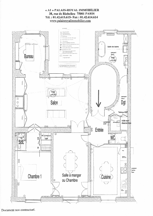 VENDU
EXCEPTIONNEL
À DEUX PAS DU PALAIS-ROYAL
SUPERBE APPARTEMENT DE RÉCEPTION
Parquets Versailles - 4m s/plafond 
Rénovation complète
 - Plan